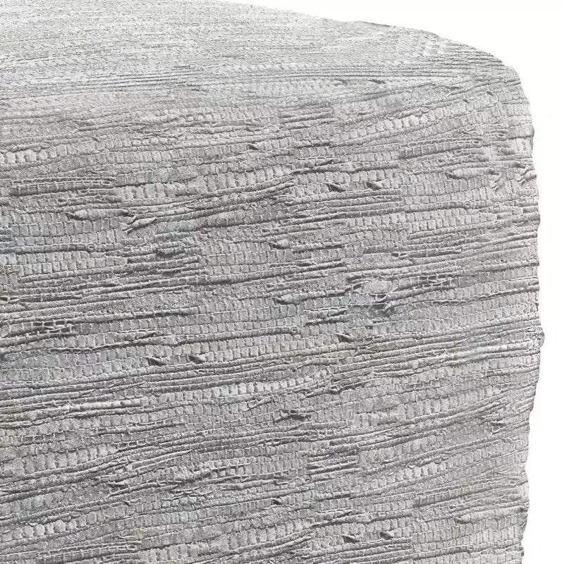Pouf carré en cuir tressé, 45,7 x 45,7 cm