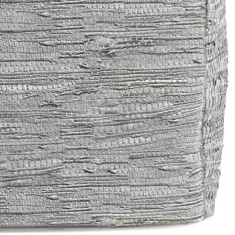 Pouf carré en cuir tressé, 45,7 x 45,7 cm