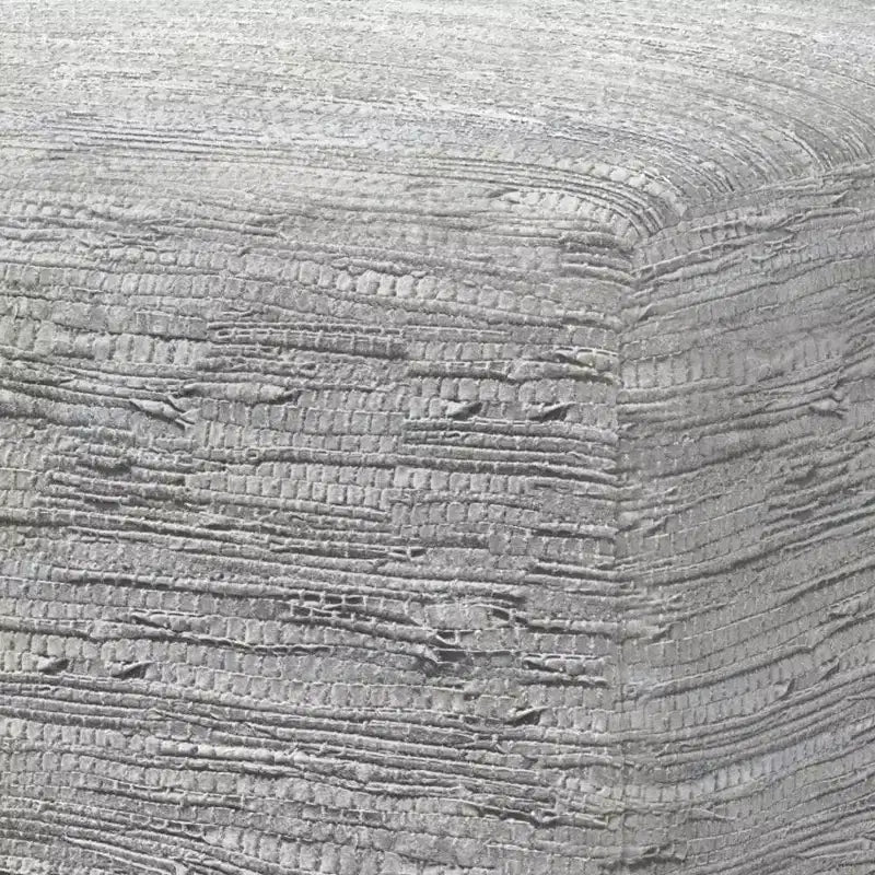 Pouf carré en cuir tressé, 45,7 x 45,7 cm