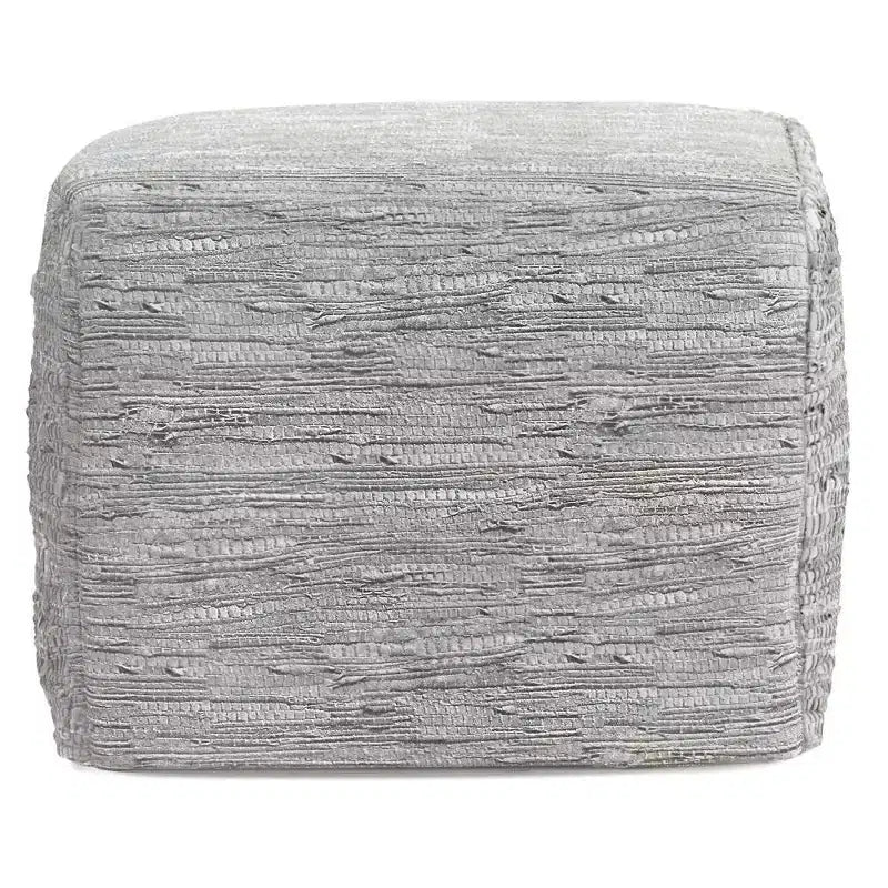 Pouf carré en cuir tressé, 45,7 x 45,7 cm