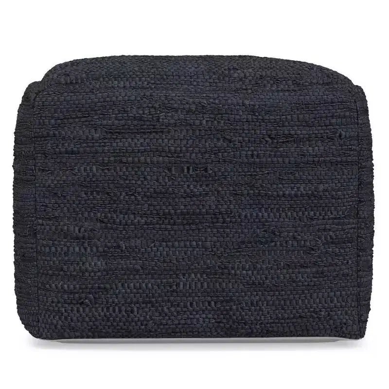 Pouf carré en cuir tressé, 45,7 x 45,7 cm