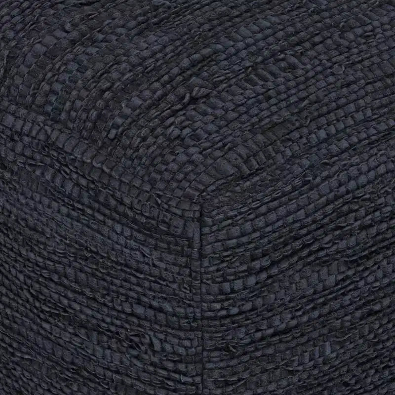 Pouf carré en cuir tressé, 45,7 x 45,7 cm